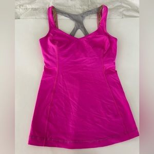 Lululemon racerback tank top with built in bra. Bright pink